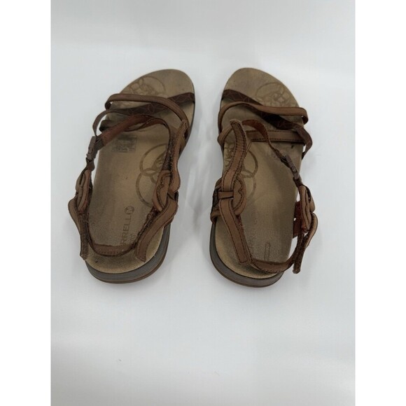 MERRELL Q FORM Womens Dark Earth Performance Leather Upper Strap Sandals Size 8 - Picture 6 of 11